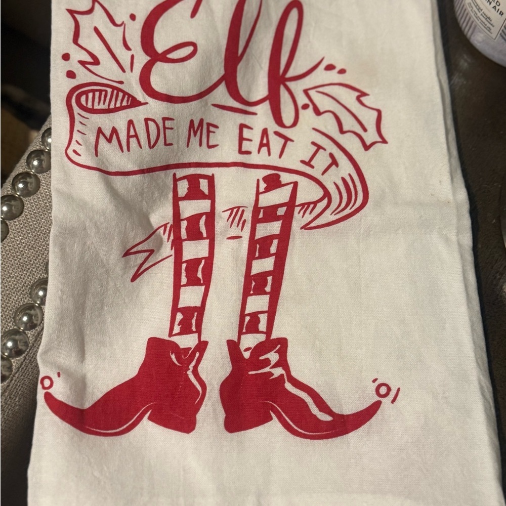 Christmas Red and White Tea Towel- Primitives by Kathy